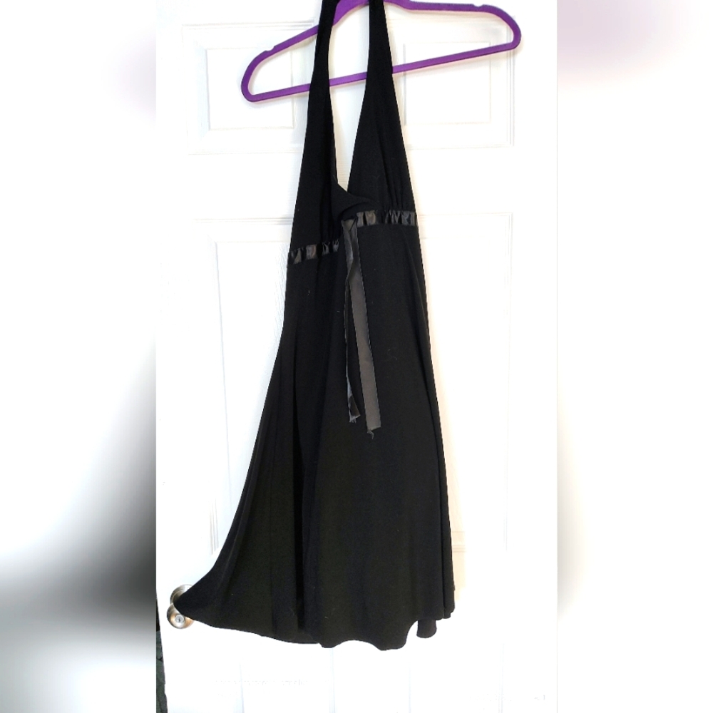 Title: Vintage Fashion Bug Halter Dress with Satin Trim - Size 12